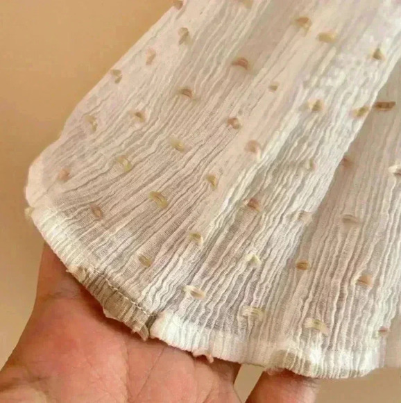 ZARA Ruched  Babydoll Blouse Size Large Ethereal Fairy Puff Sleeve - Picture 4 of 4